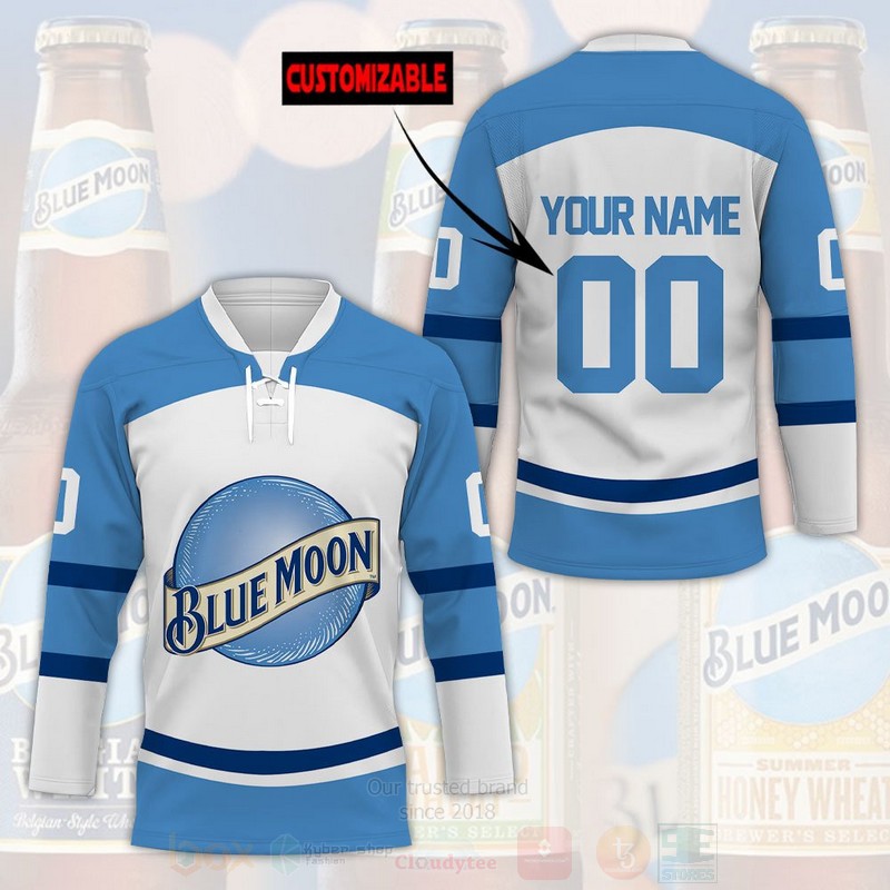 TOP Blue Moon Beer Personalized Hockey Jersey T-Shirt 2