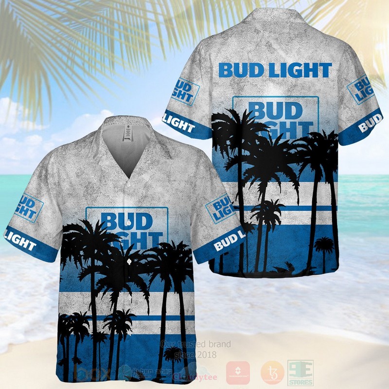 TOP Bud Light Blue Tropical Shirt 3