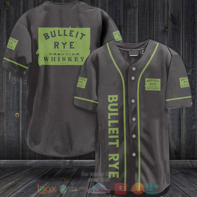 NEW Bulleit Rye Whiskey grey green Baseball shirt 2