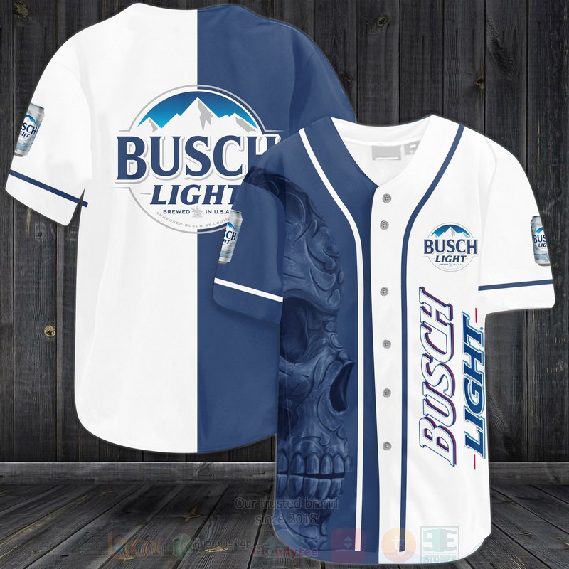 TOP Busch Beer Skull AOP Baseball Jersey Shirt 2