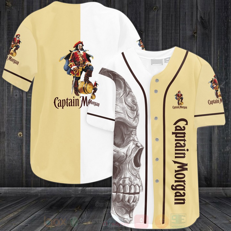 TOP Captain Morgan Skull AOP Baseball Jersey Shirt 2
