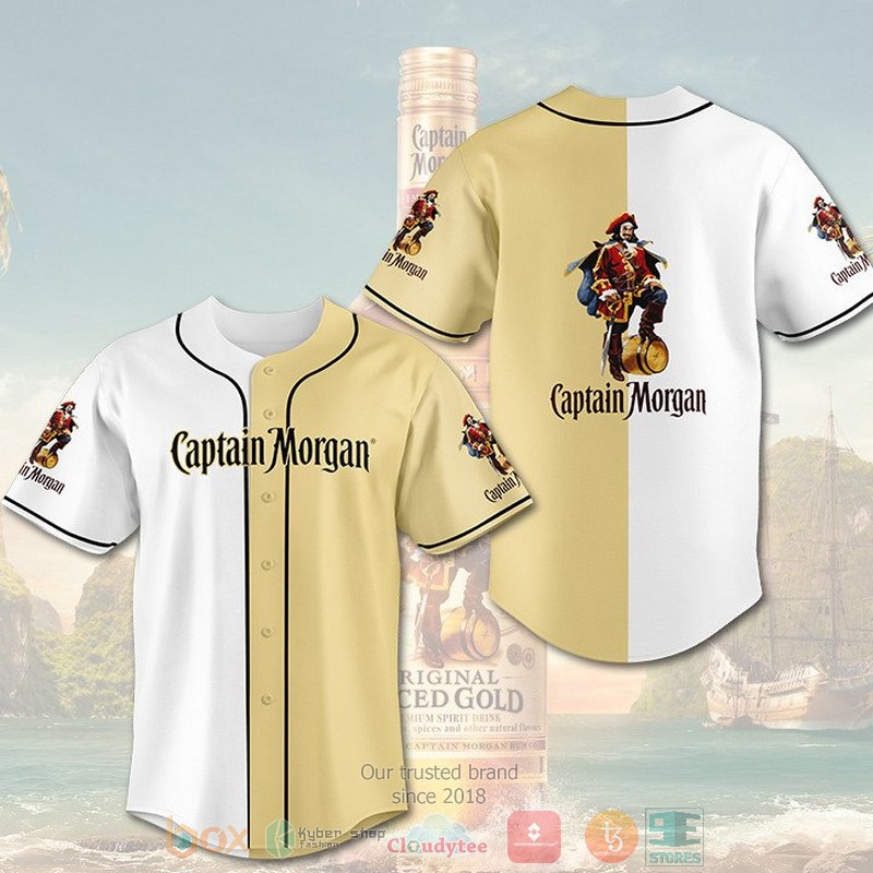 NEW Captain Morgan rum white cream Baseball shirt 3