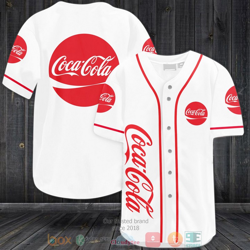 NEW Coca Cola white red Baseball shirt 3