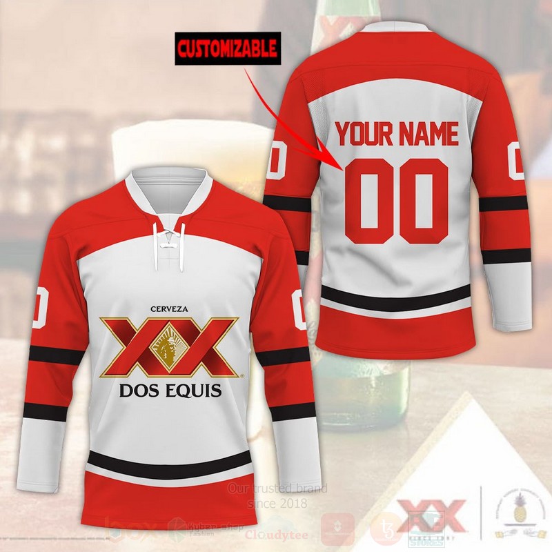 TOP Dos Equis Personalized Hockey Jersey T-Shirt 2