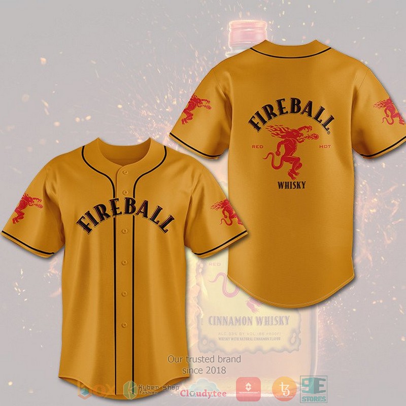 NEW Fireball Cinnamon Whisky medium amber Baseball shirt 3