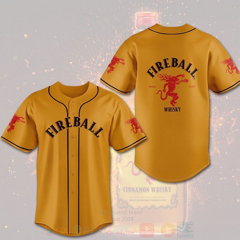 TOP Fireball Whiskey AOP Baseball Jersey Shirt 3