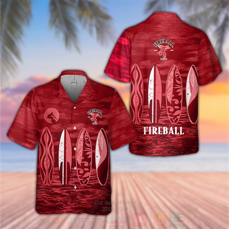 TOP Fireball Whiskey Red Tropical Shirt 2