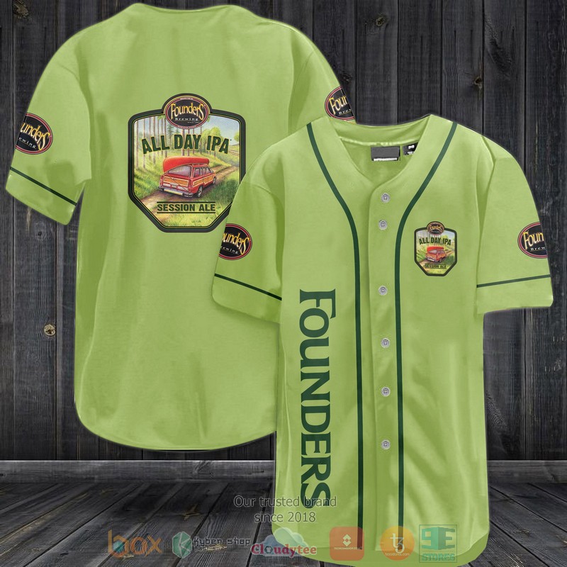NEW Founders All Day Ipa green Baseball shirt 3