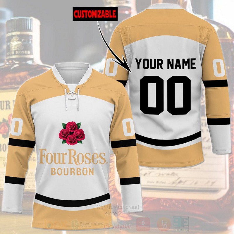TOP Four Roses Bourbon Personalized Hockey Jersey T-Shirt 1