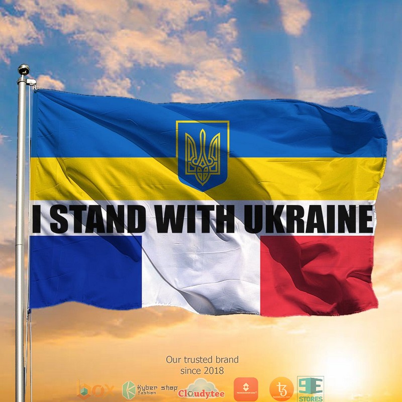 HOT France I Stand With Ukraine support flag 9