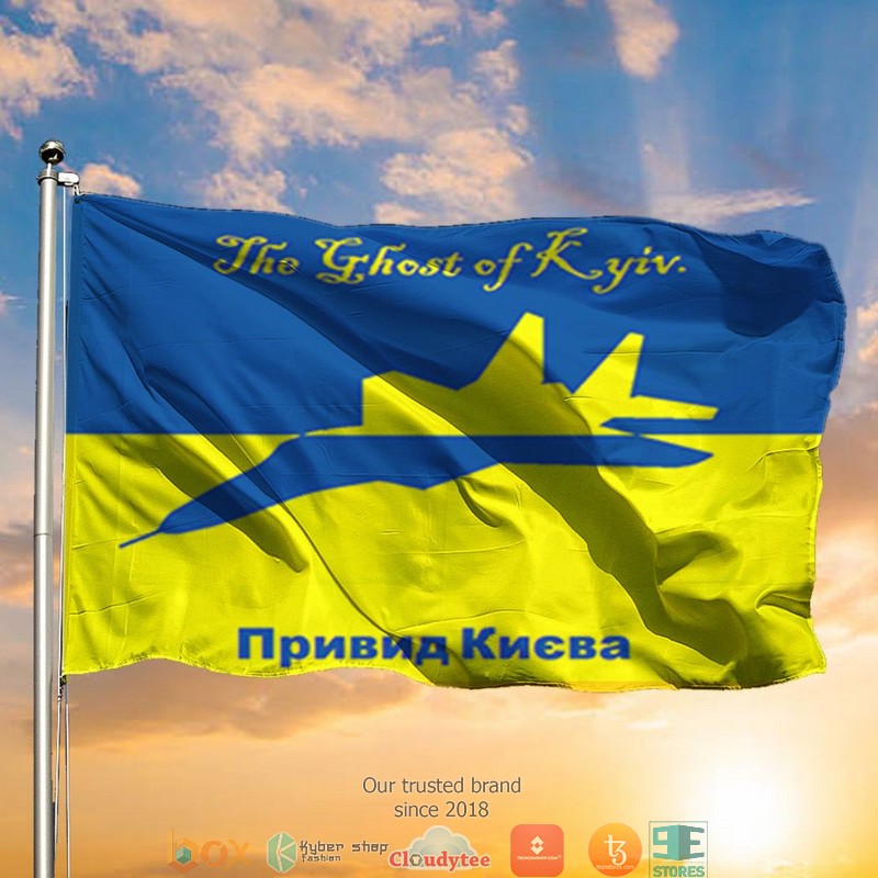 HOT Ghost Of Kyiv Ukrainian support flag 2
