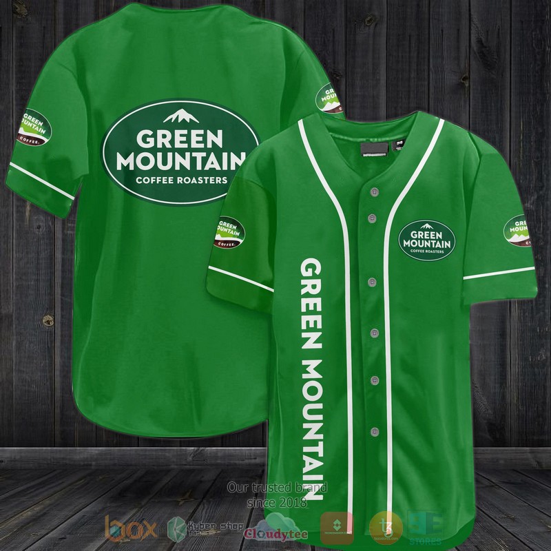 NEW Green Mountain Coffee Roasters green Baseball shirt 2