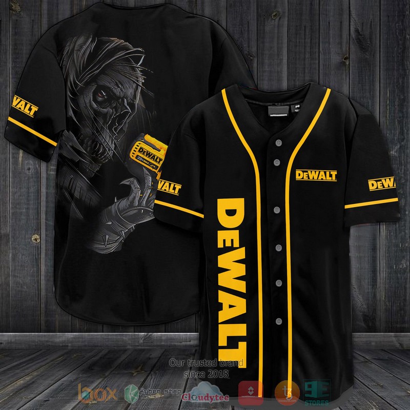 NEW Grim Reaper DeWalt black yellow Baseball shirt 3