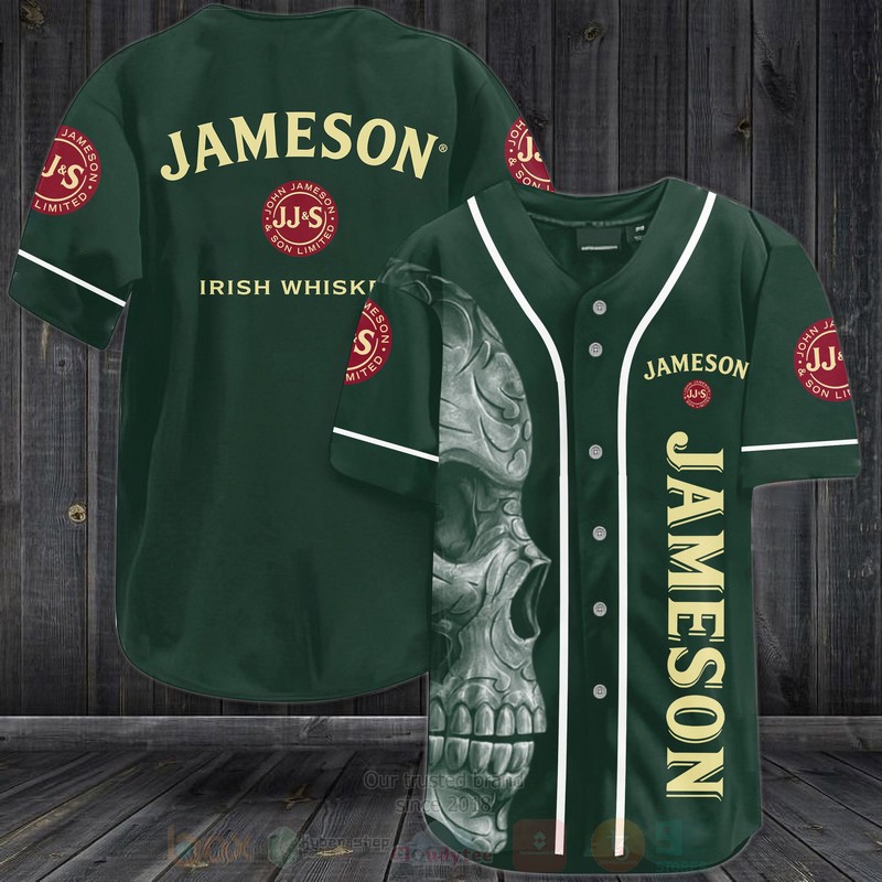 TOP Jameson Irish Whiskey Skull AOP Baseball Jersey Shirt 2