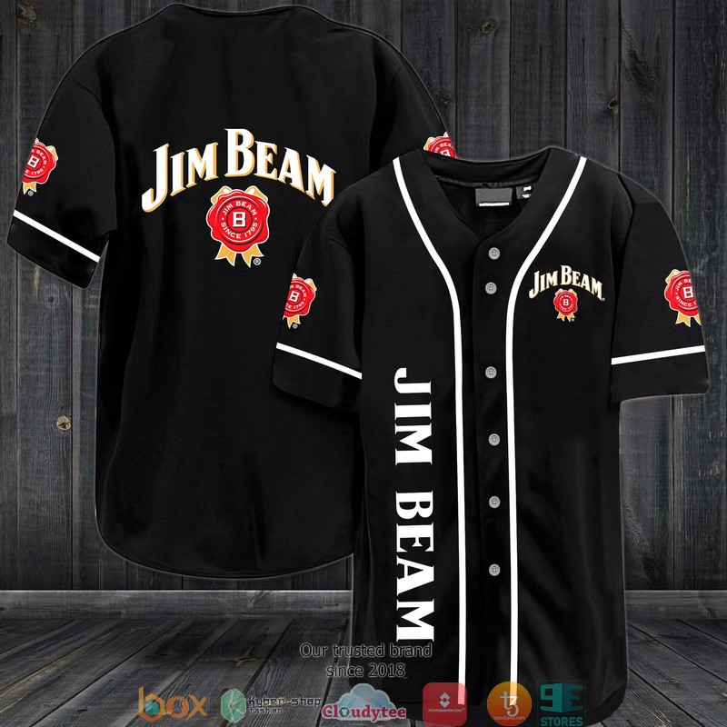 Jim Beam In Black Jersey Baseball Shirt 4