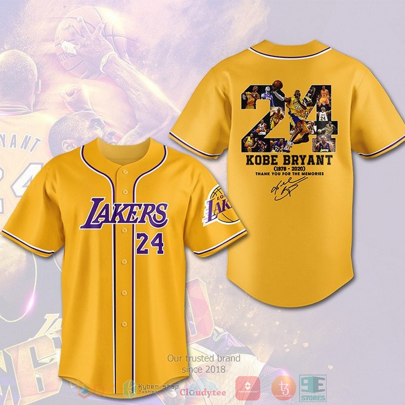NEW Kobe Bryant 24 Los Angeles Lakers Thank you for the memories Baseball shirt 3