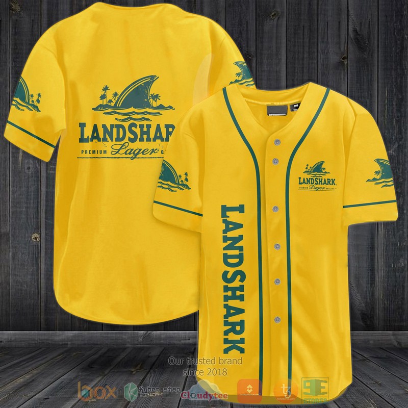 NEW Landshark Lager yellow Baseball shirt 3