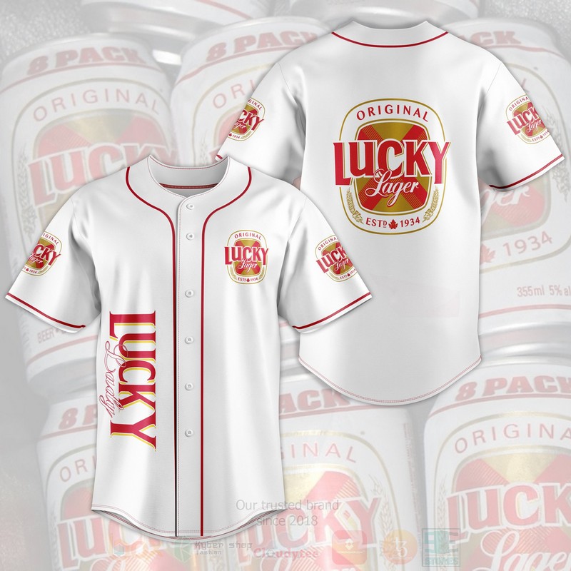 TOP Lucky Lager AOP Baseball Jersey Shirt 2