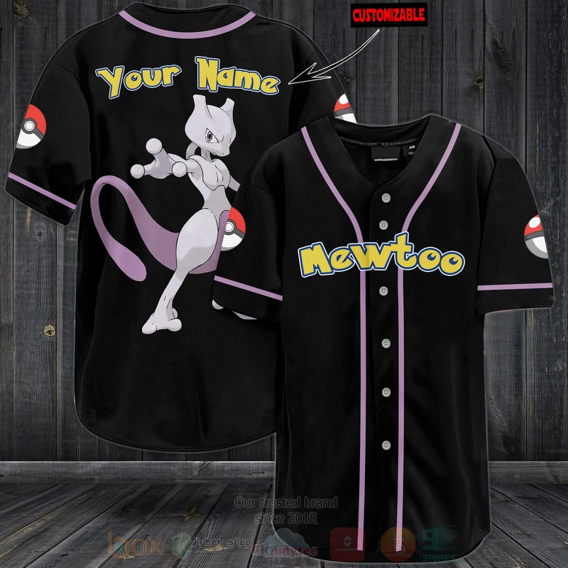 TOP Mewtwo Pokemon Custom Name Baseball-Shirt 5