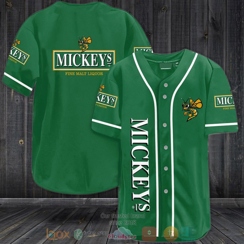 NEW Mickey's Fine Malt Liquor green Baseball shirt 3