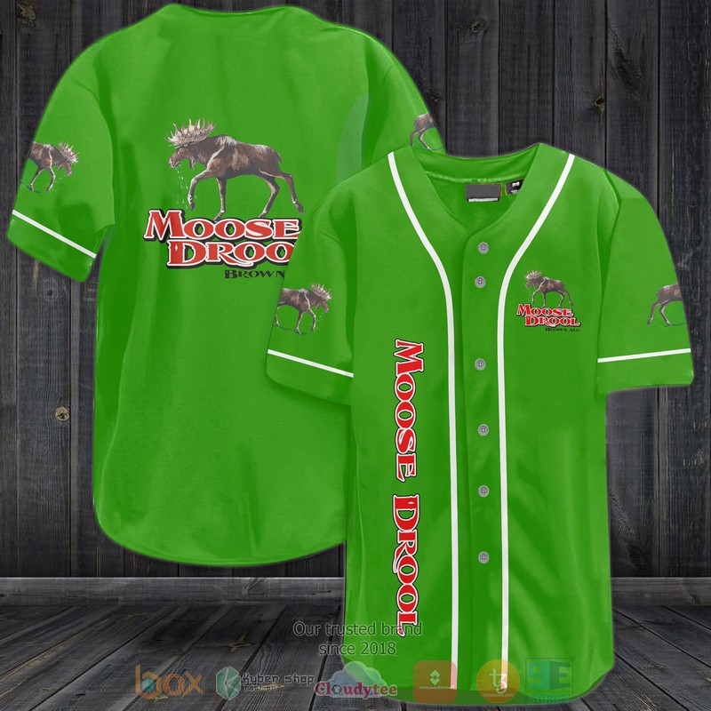 NEW Moose Drool brown ale green Baseball shirt 3