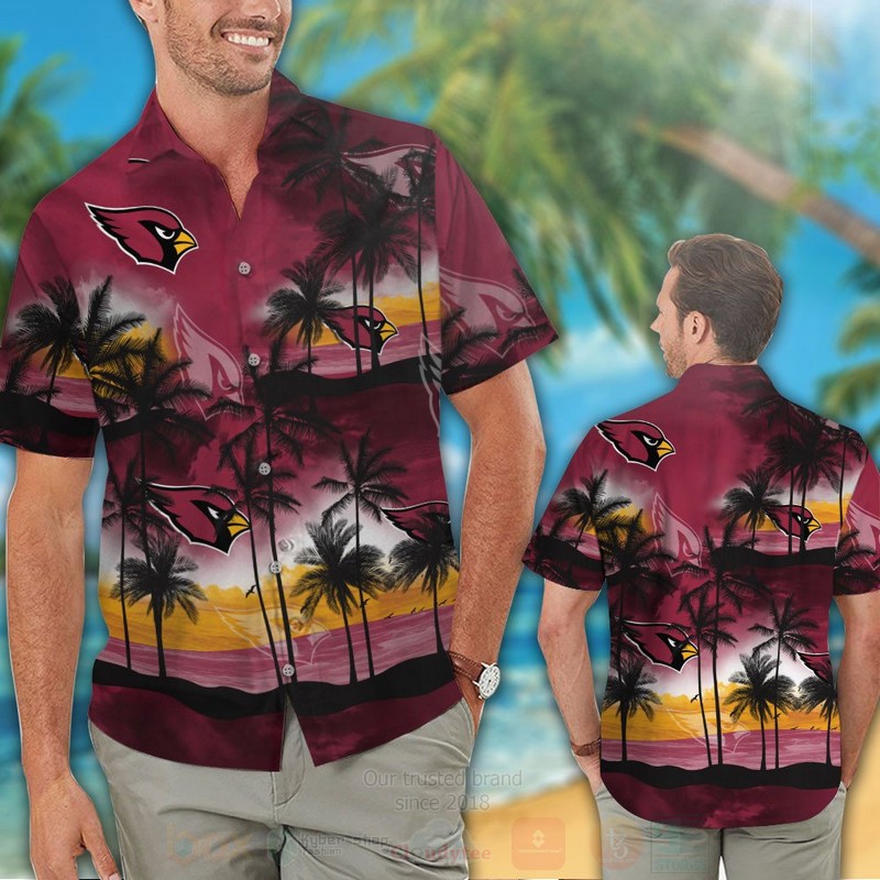 TOP NFL Arizona Cardinals Coconut Tree and The Sea Tropical Shirt, Short 12