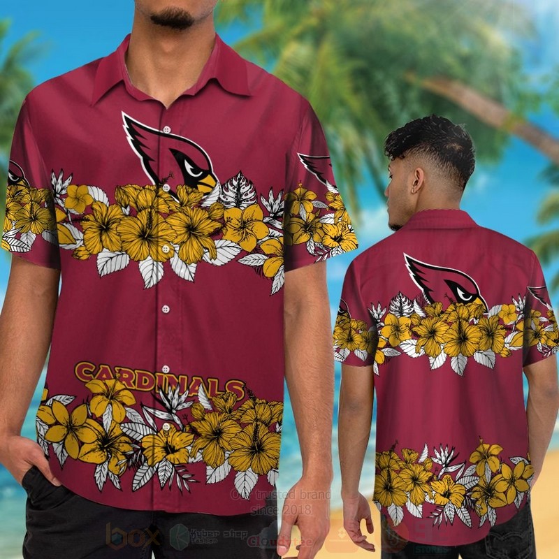 TOP NFL Arizona Cardinals Hibiscus Flowers Tropical Shirt, Short 12