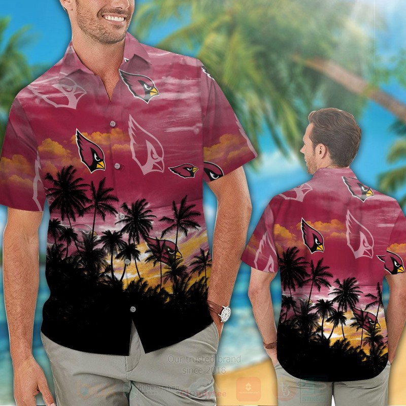 TOP NFL Arizona Cardinals Logos Tropical Shirt, Short 12