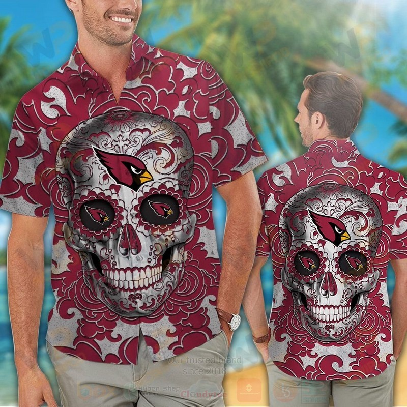 TOP NFL Arizona Cardinals Sugar Skull Hawaiian Shirt 12