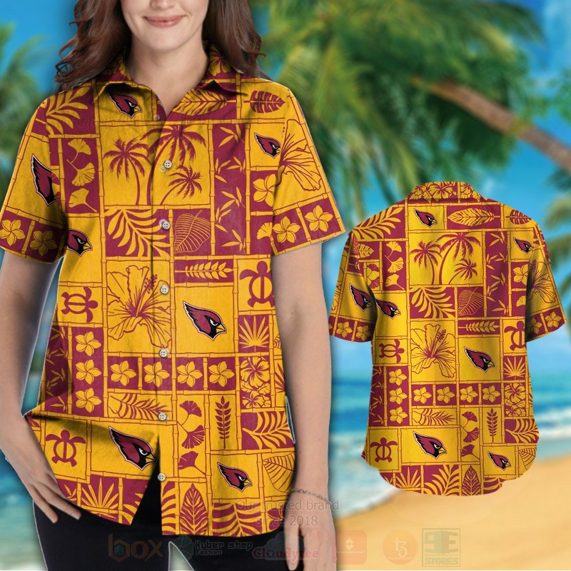 Alternative view of TOP NFL Arizona Cardinals Turtle and Hibiscus Flower Tropical Shirt, Short