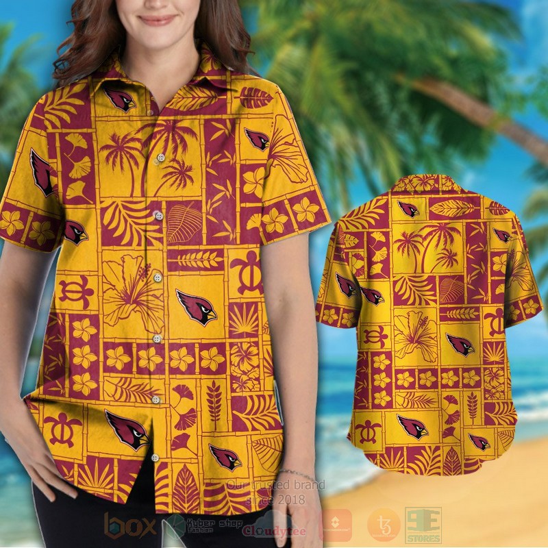 TOP NFL Arizona Cardinals Turtle and Hibiscus Flower Tropical Shirt, Short - Image 3