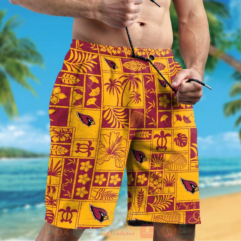 TOP NFL Arizona Cardinals Turtle and Hibiscus Flower Tropical Shirt, Short - Image 5