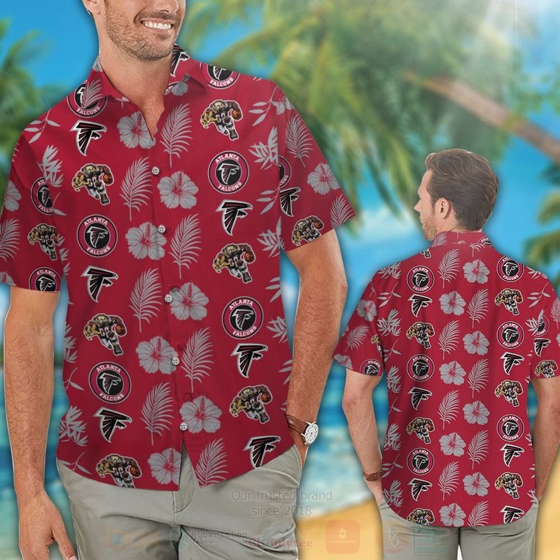 TOP NFL Atlanta Falcons Hibiscus Flowers Tropical Shirt, Short 13