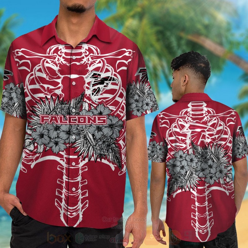 TOP NFL Atlanta Falcons Skeleton Tropical Shirt, Short 12