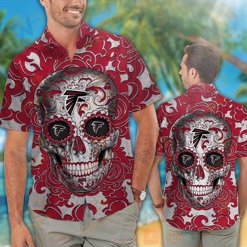 TOP NFL Atlanta Falcons Sugar Skull Hawaiian Shirt 12