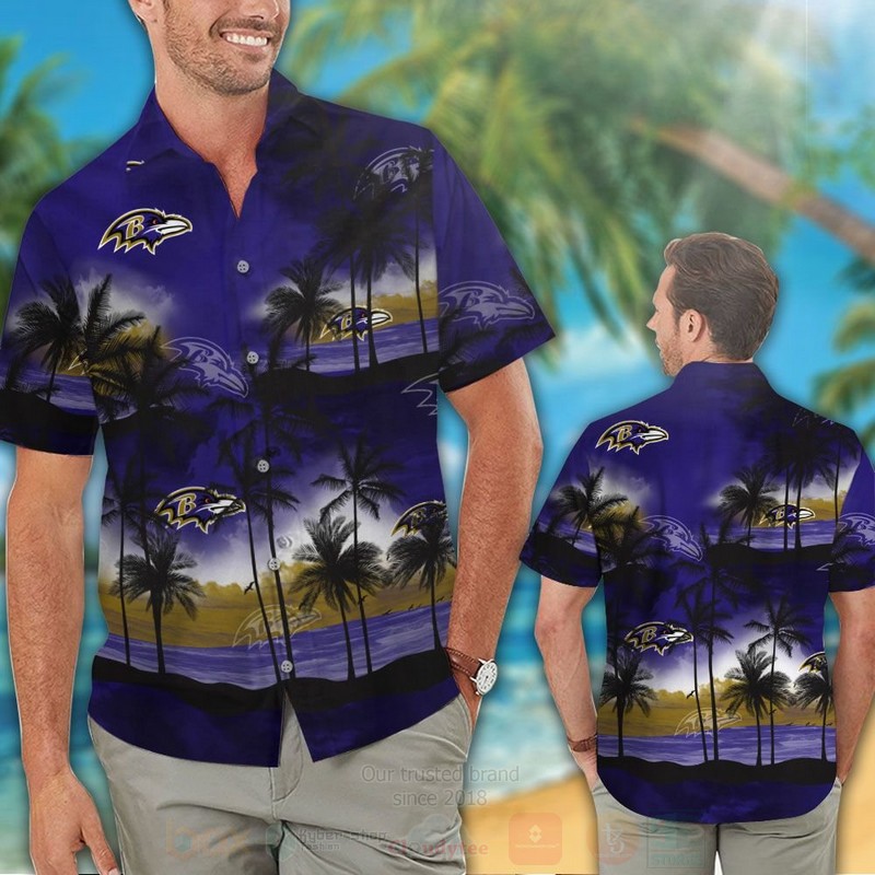 TOP NFL Baltimore Ravens Tropical Shirt, Short 13