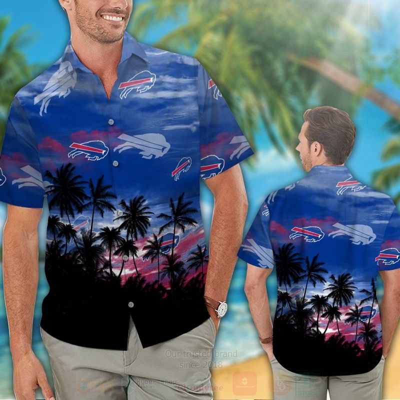 TOP NFL Buffalo Bills Blue Skye Tropical Shirt, Short 12