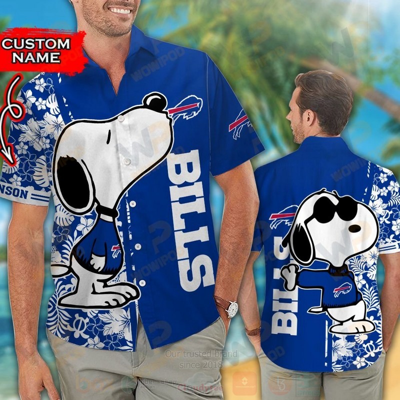 TOP NFL Buffalo Bills and Snoopy Custom Name Tropical Shirt, Short 13