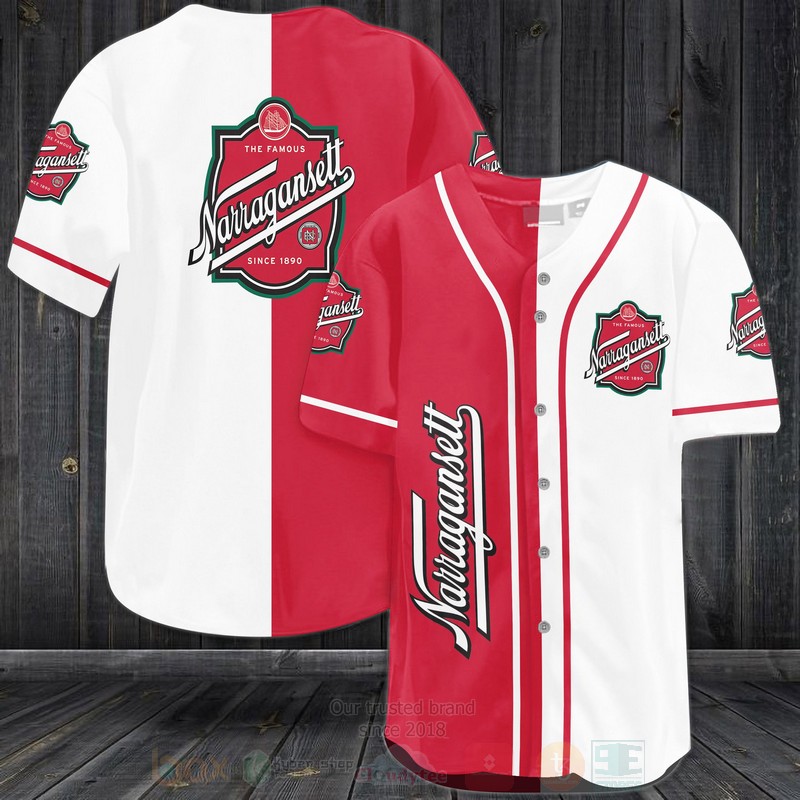 TOP Narragansett Brewing AOP Baseball Jersey Shirt 2