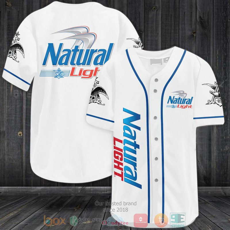 NEW Natural Light white Baseball shirt 3