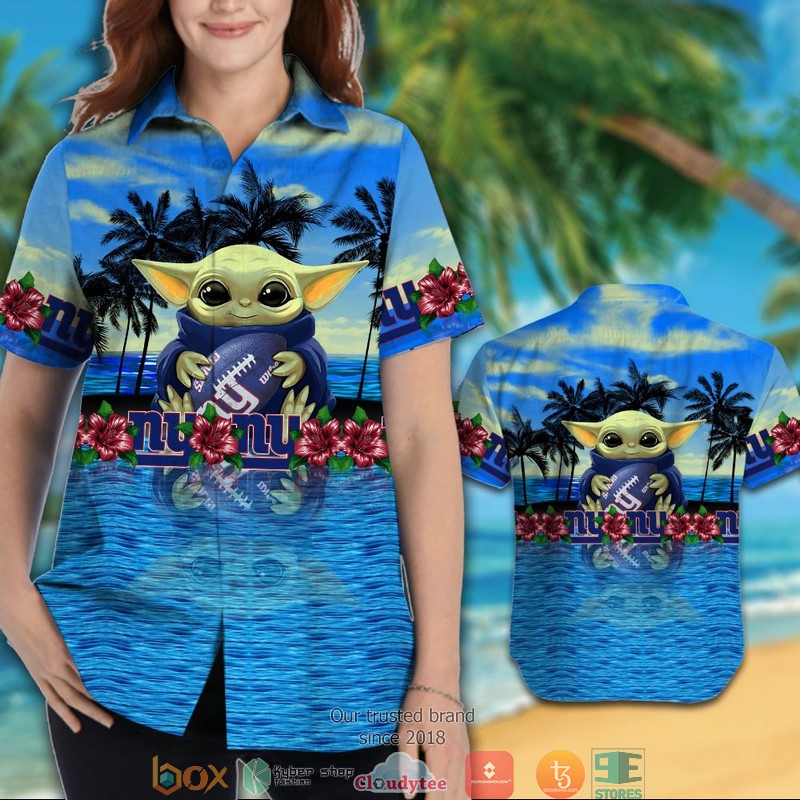 NFL NFL York Giants Baby Yoda Ocean Hawaii Shirt 3 NFL NFL York Giants Baby Yoda Ocean Hawaii Shirt - Image 3