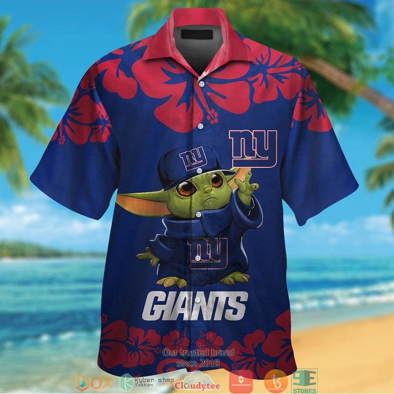 BEST NFL NEW York Giants Baby Yoda Red Hibiscus Hawaii Set 11