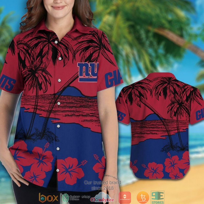 BEST NFL NEW York Giants Coconut Island Hibiscus Hawaii Set - Image 3