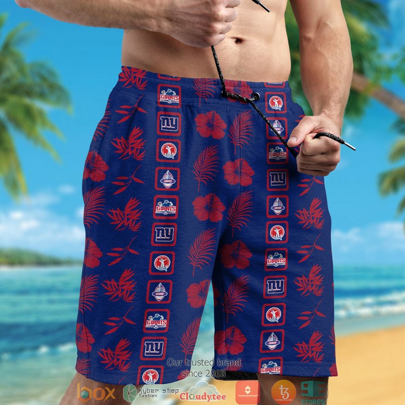 BEST NFL NEW York Giants Hibiscus leaf square pattern Hawaii Set 5 BEST NFL NEW York Giants Hibiscus leaf square pattern Hawaii Set - Image 5