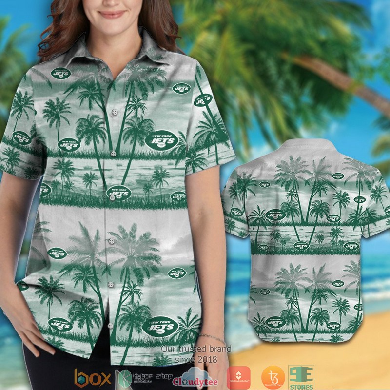 BEST NFL NEW York Jets Green Coconut Island White Hawaii Set 3 BEST NFL NEW York Jets Green Coconut Island White Hawaii Set - Image 3
