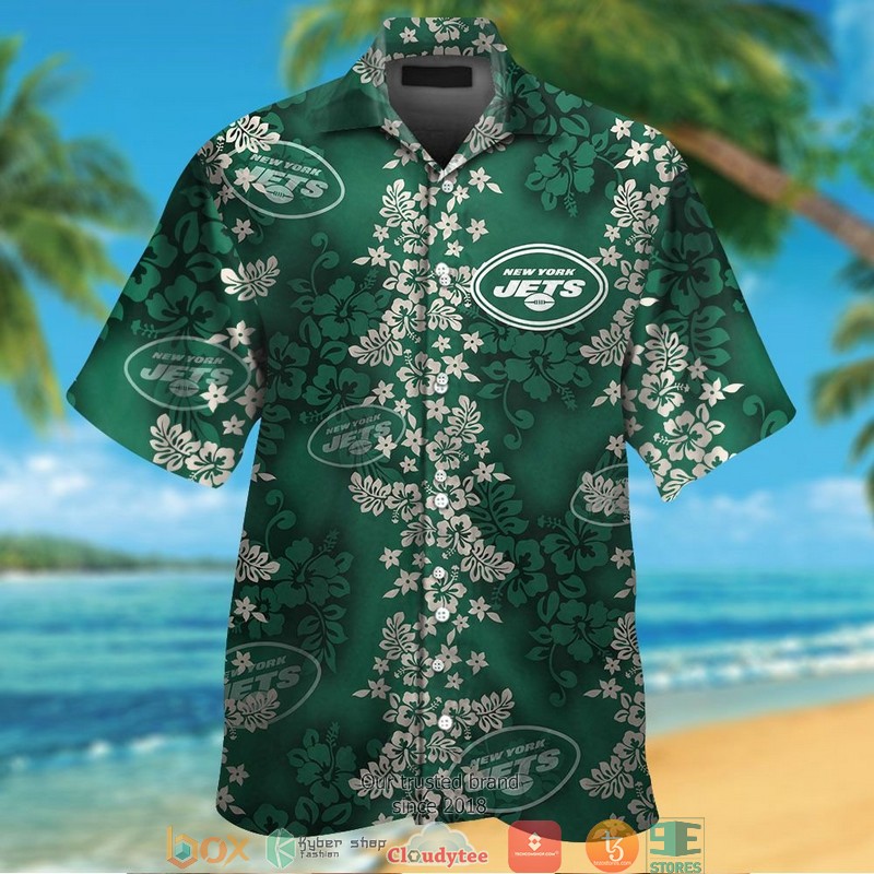 BEST NFL NEW York Jets Hibiscus Flowers Pattern Hawaii Set 12