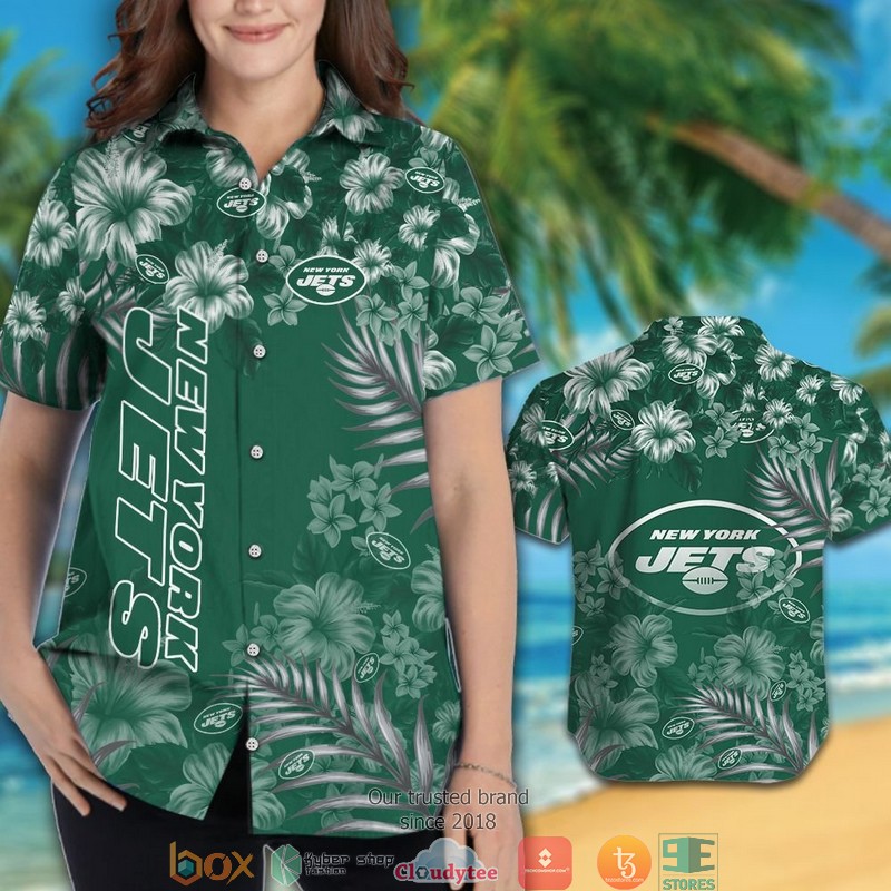 BEST NFL NEW York Jets Hibiscus Leaf Hawaii Set 3 BEST NFL NEW York Jets Hibiscus Leaf Hawaii Set - Image 3