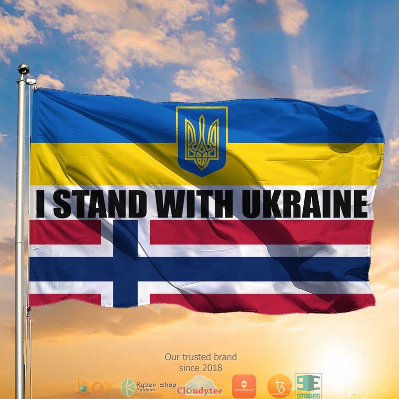 HOT Norway I Stand With Ukraine support flag 8