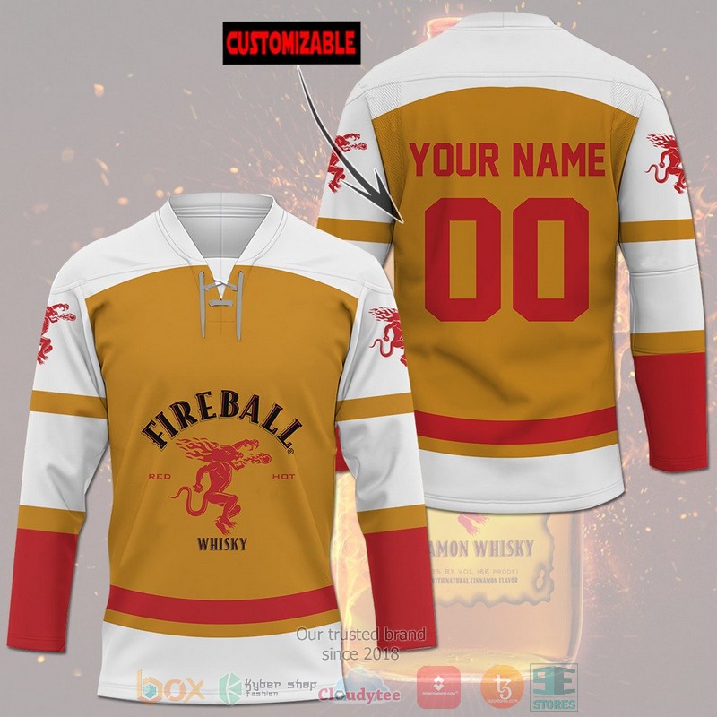 NEW Personalized Fireball Cinnamon Whisky custom Hockey shirt 6