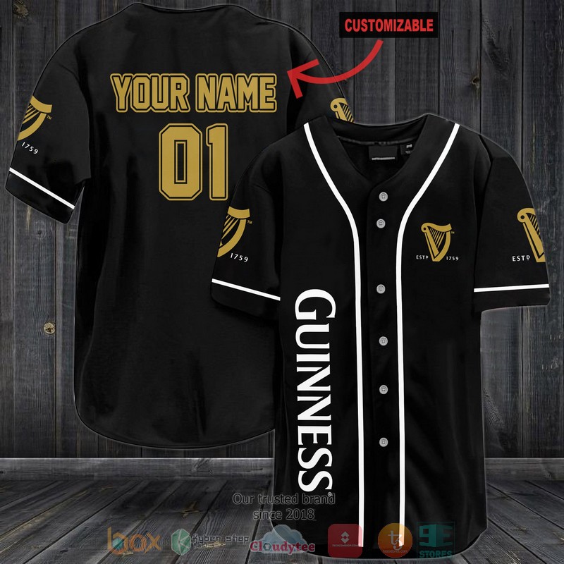 NEW Personalized Guinness custom black Baseball shirt 3